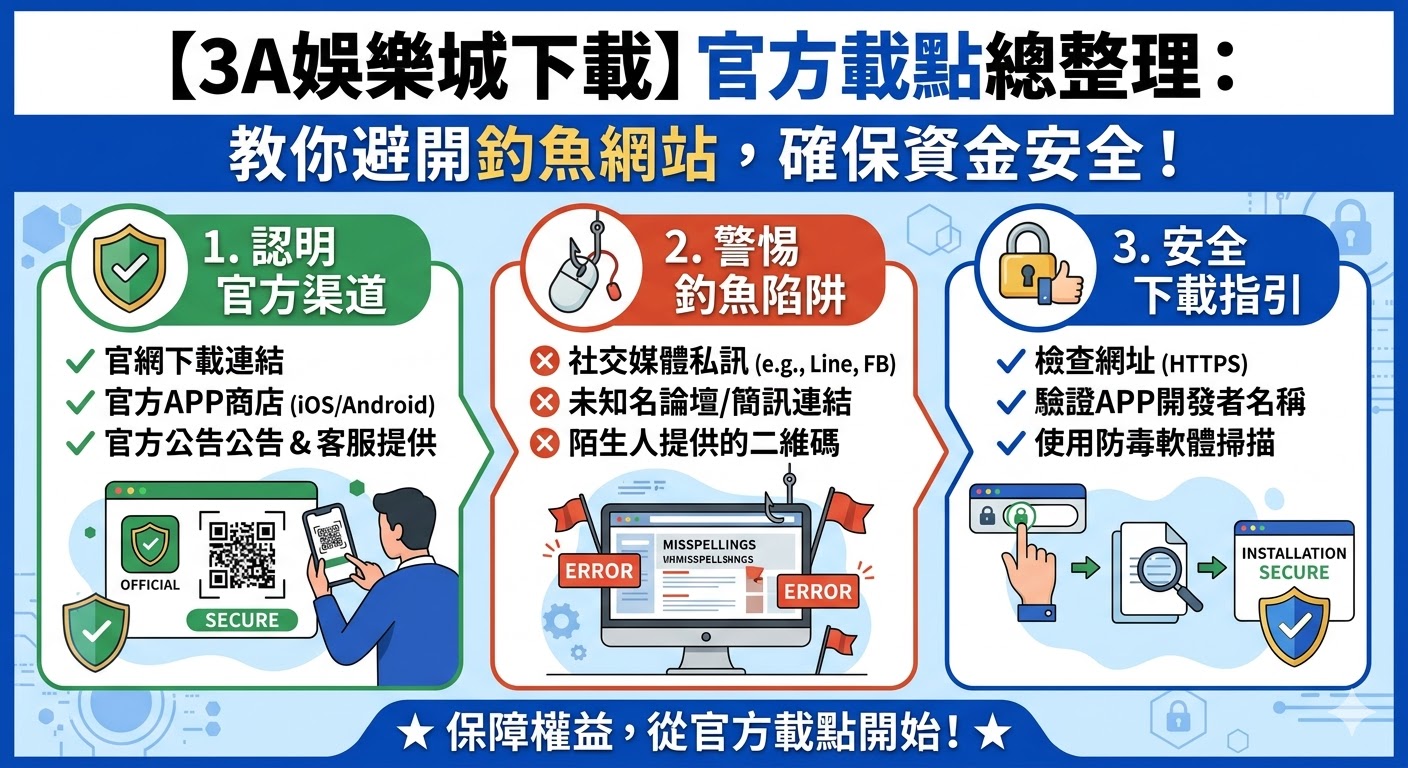 【3A娛樂城下載】官方載點總整理：教你避開釣魚網站，確保資金安全！