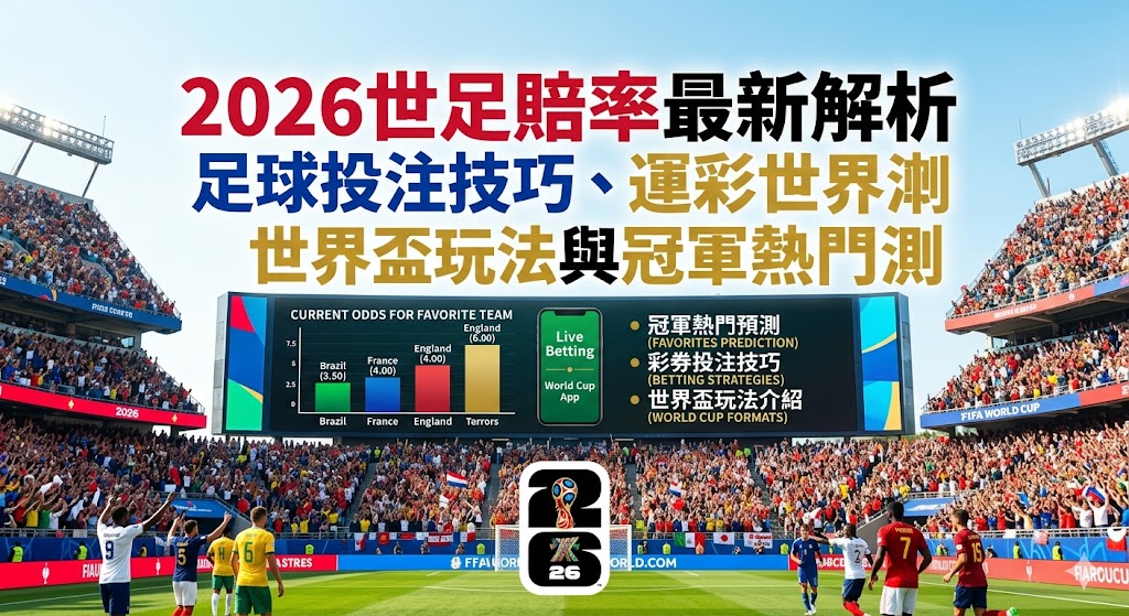 2026世足賠率最新解析｜足球投注技巧、運彩世界盃玩法與冠軍熱門預測
