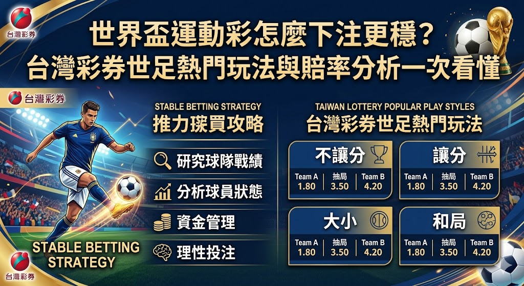 世界盃運動彩怎麼下注更穩？台灣彩券世足熱門玩法與賠率分析一次看懂